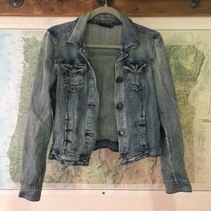 A faded jean jacket